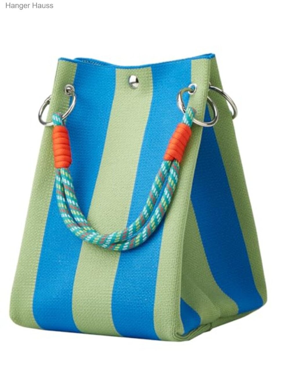Striped Crochet Bucket Tote Handbag Knit Shoulder Purse Travel Beach Bag